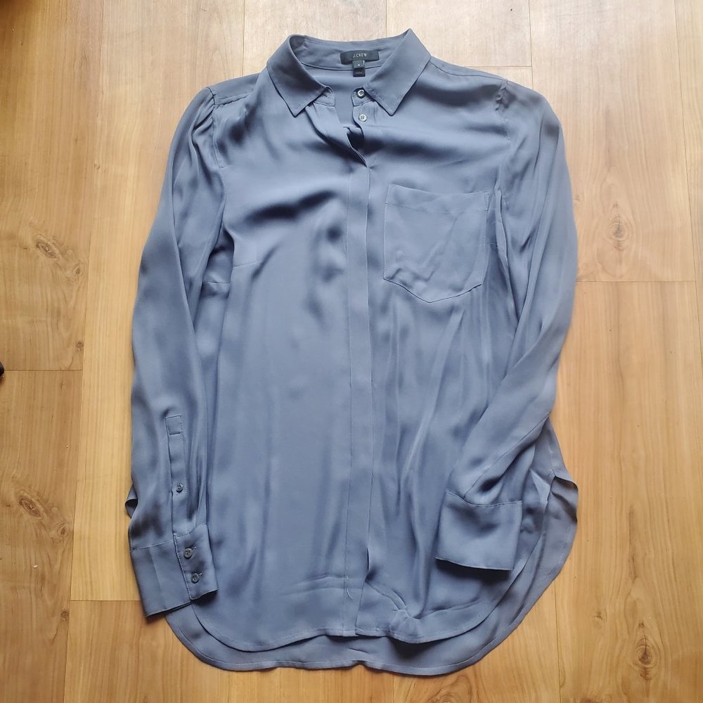NWOT J. Crew 100% Silk Shirt Size 4